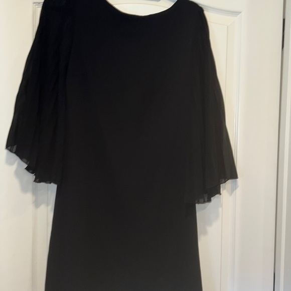 Little Black Dress with Sheer Sleeves - Picture 1 of 6